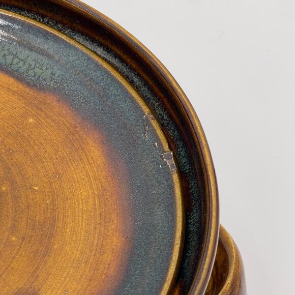 Handmade Bear Pottery Serving Bowl Dish with Lid Brown Drip Highland Wisconsin - Picture 8 of 16